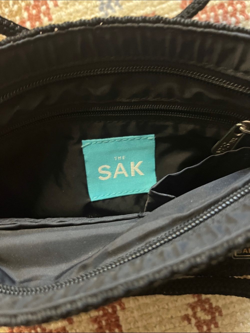 The Sak Black Crochet Knit Baguette Shoulder Mini Bag - Picture 7 of 10